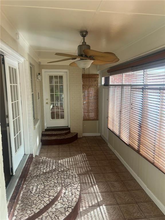 view of unfurnished sunroom