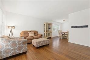 living area featuring wood finished floors