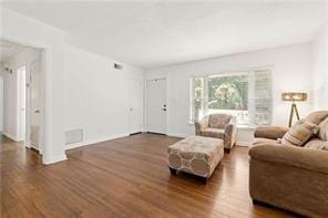 living area featuring wood finished floors