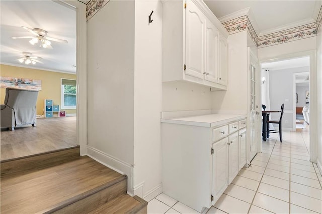 704 Providence Estates Dr E, Mobile, AL 36695 - hall with crown molding and baseboards