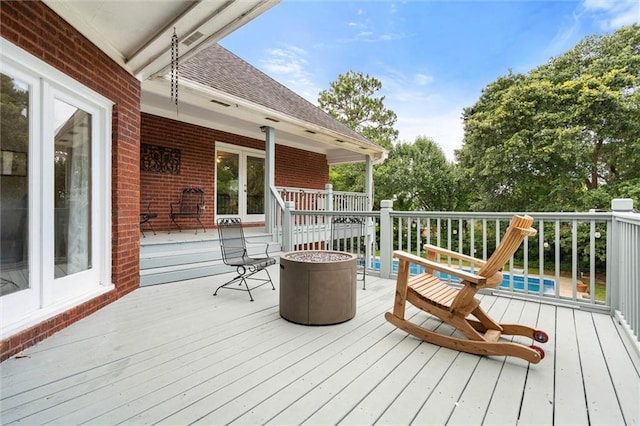 704 Providence Estates Dr E, Mobile, AL 36695 - wooden deck with french doors