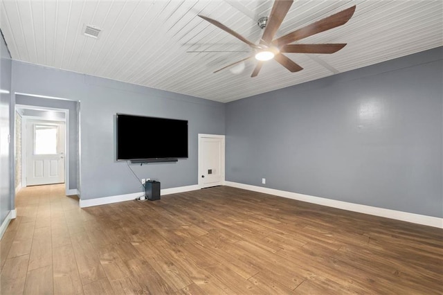 42 Lourando Dr W, Mobile, AL 36606 - unfurnished living room featuring a ceiling fan and wood finished floors