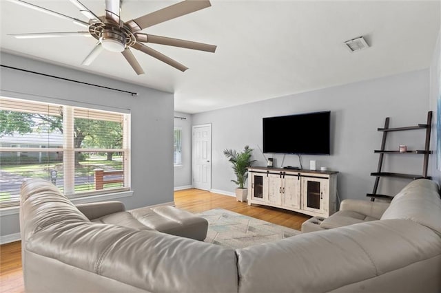 42 Lourando Dr W, Mobile, AL 36606 - living area featuring wood finished floors and ceiling fan