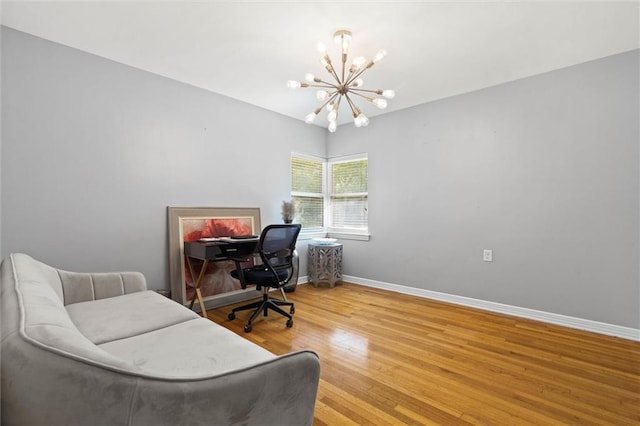 42 Lourando Dr W, Mobile, AL 36606 - office featuring a chandelier and light wood-style floors