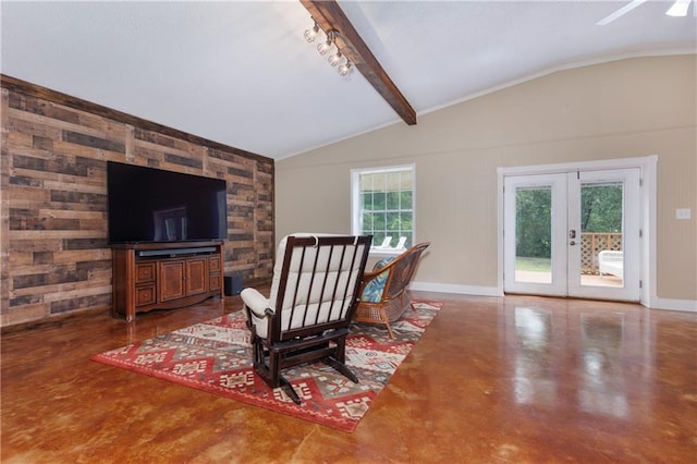 6659 Viking Way, Mobile, AL 36582 - living area with finished concrete flooring and french doors