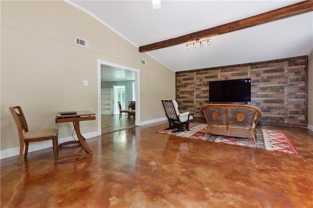 6659 Viking Way, Mobile, AL 36582 - living area featuring finished concrete flooring and baseboards