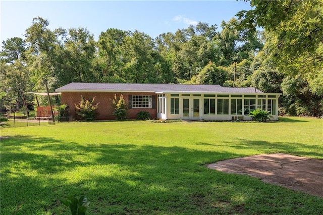 6659 Viking Way, Mobile, AL 36582 - view of front facade featuring a front lawn and french doors
