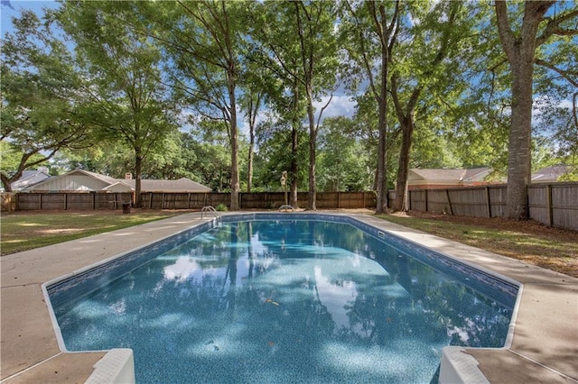 view of swimming pool featuring a fenced in pool and a fenced backyard