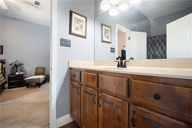 2765 Knollwood Dr, Mobile, AL 36693 - bathroom with vanity and ceiling fan