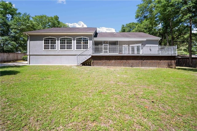 2765 Knollwood Dr, Mobile, AL 36693 - back of property featuring a wooden deck and stairs
