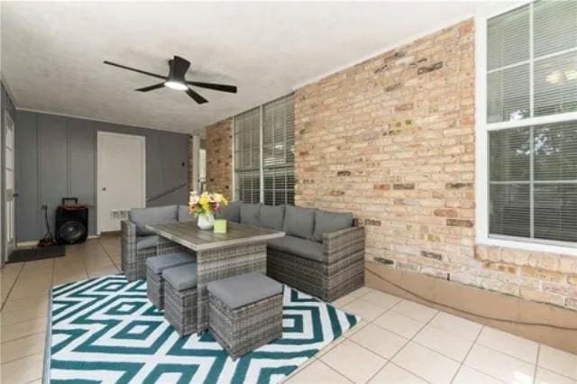 view of patio / terrace with outdoor lounge area and ceiling fan