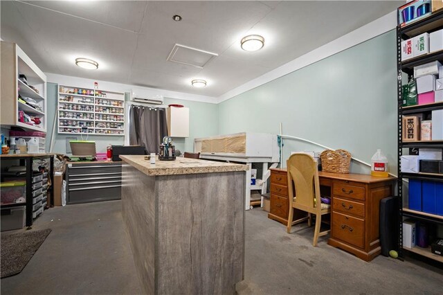 513 Samauri Ct, Saraland, AL 36571 - home office featuring attic access and a wall mounted air conditioner