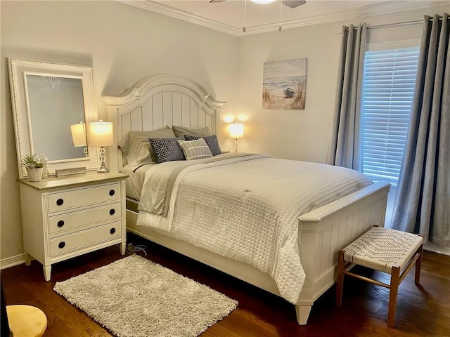 7250 Pine Station Rd S, Mobile, AL 36695 - bedroom with crown molding and dark wood-style floors