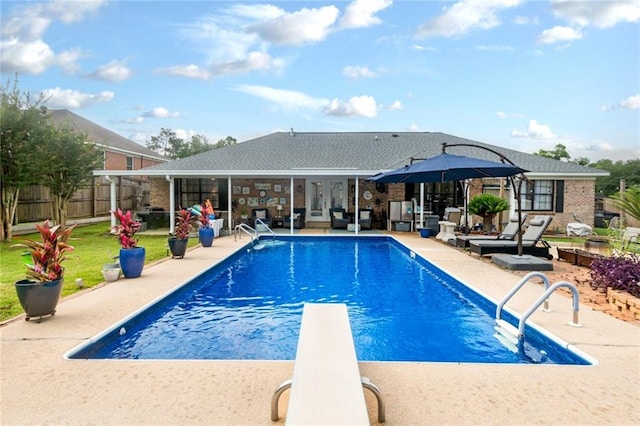 7250 Pine Station Rd S, Mobile, AL 36695 - view of pool featuring a patio area and a diving board