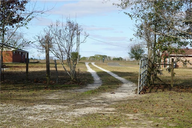 view of street with a rural view