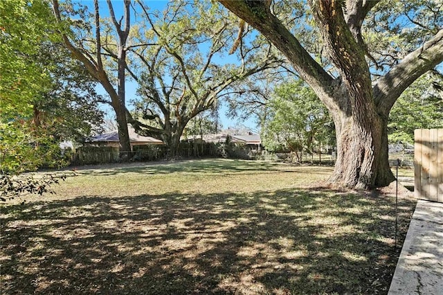 view of yard featuring fence