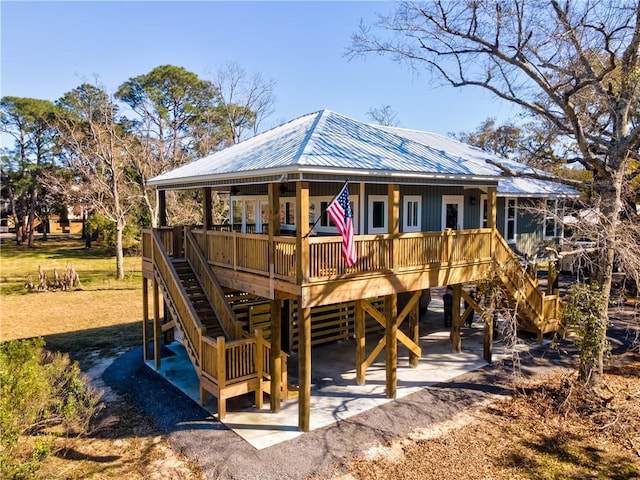 view of jungle gym with stairway