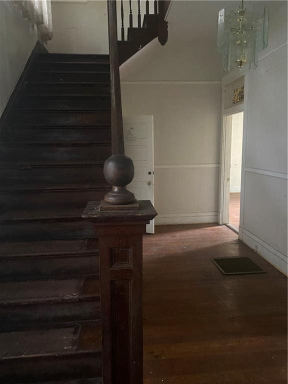 1902 Calmes St, Mobile, AL 36606 - staircase with wood finished floors and baseboards
