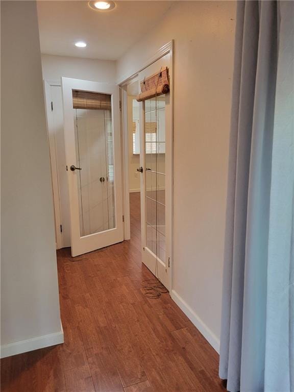 2544 Buckboard Ct, Mobile, AL 36695 - hall featuring baseboards, french doors, recessed lighting, and wood finished floors