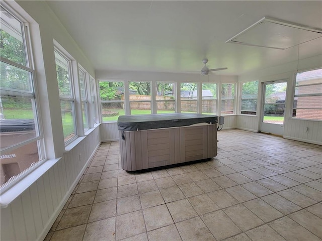 2544 Buckboard Ct, Mobile, AL 36695 - sunroom / solarium with a jacuzzi and a ceiling fan