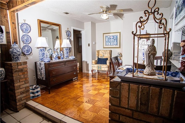 612 Summerland Dr, Mobile, AL 36617 - office area with ceiling fan and a textured ceiling