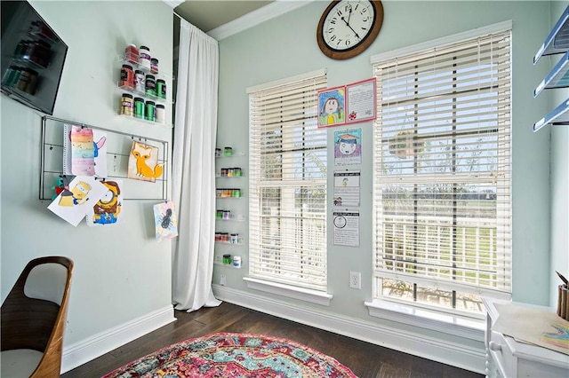 interior space featuring dark hardwood / wood-style flooring