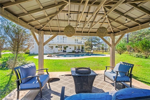 view of patio / terrace featuring a gazebo