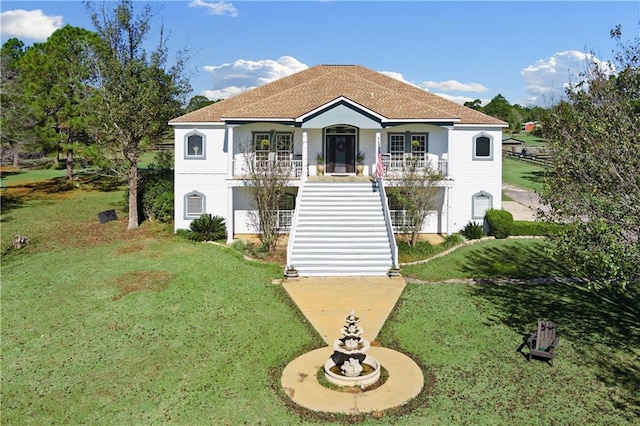 view of front facade with a front lawn