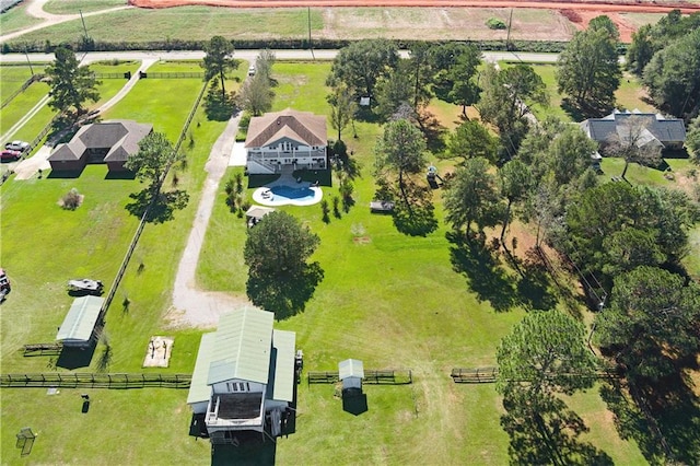 bird's eye view with a rural view