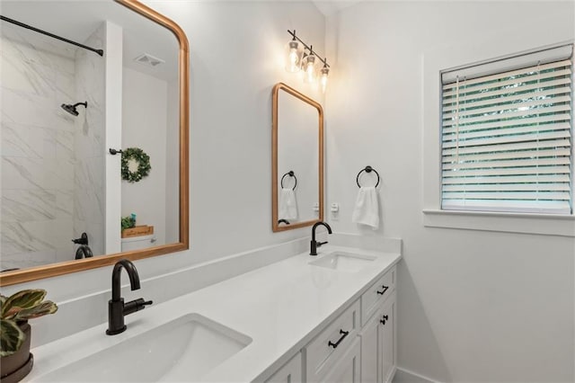 3699 Elysian Fields Dr, Saraland, AL 36571 - bathroom featuring double vanity and a shower