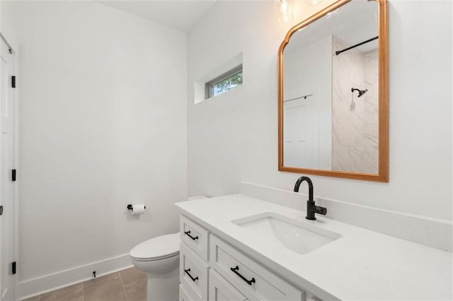 3699 Elysian Fields Dr, Saraland, AL 36571 - bathroom with tile patterned flooring, vanity, toilet, and baseboards