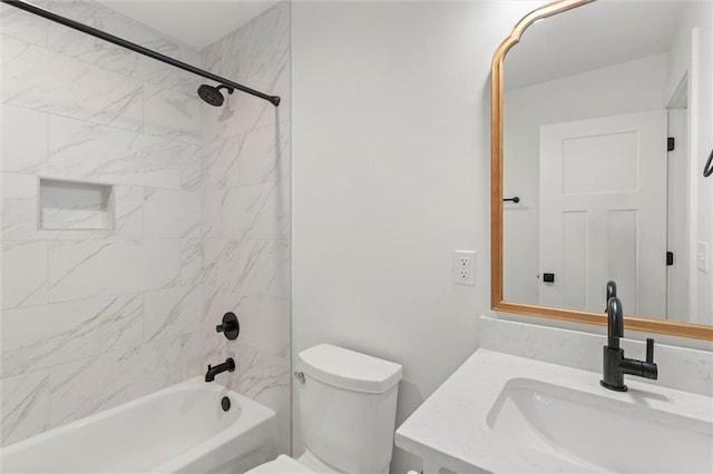 3699 Elysian Fields Dr, Saraland, AL 36571 - bathroom with shower / bath combination, toilet, and vanity