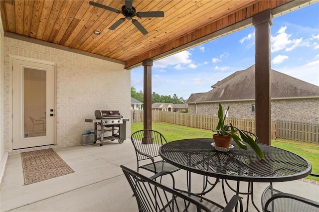 3699 Elysian Fields Dr, Saraland, AL 36571 - view of patio featuring area for grilling and ceiling fan