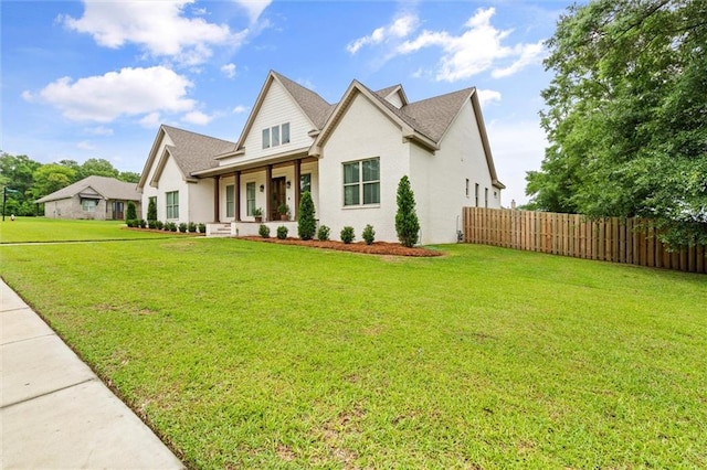 3699 Elysian Fields Dr, Saraland, AL 36571 - modern inspired farmhouse with covered porch and stucco siding