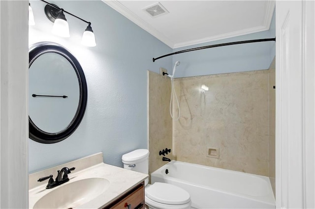 3011 Olde Gate Rd, Mobile, AL 36695 - full bath featuring bathing tub / shower combination, vanity, and ornamental molding