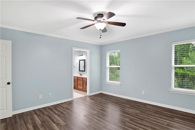 3011 Olde Gate Rd, Mobile, AL 36695 - unfurnished room featuring wood finished floors, ceiling fan, and crown molding