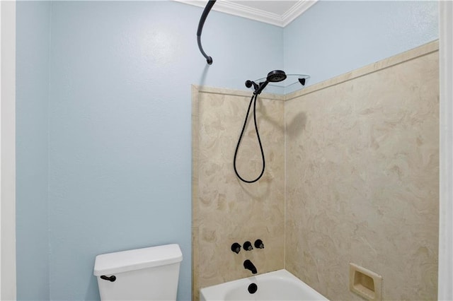 3011 Olde Gate Rd, Mobile, AL 36695 - bathroom featuring bathing tub / shower combination and crown molding