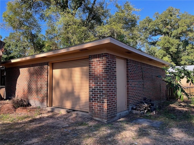 view of garage