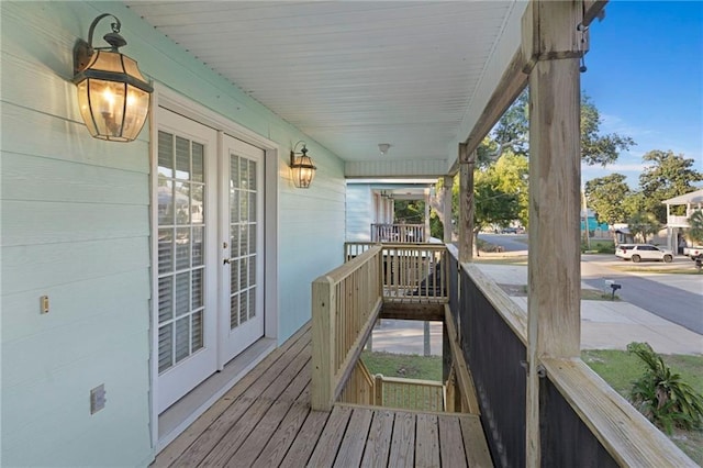 deck featuring covered porch