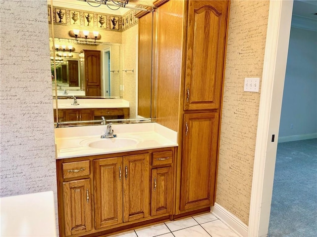 734 Natchez Trail Ct, Mobile, AL 36609 - bathroom with vanity and baseboards