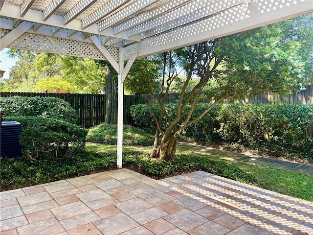 734 Natchez Trail Ct, Mobile, AL 36609 - view of patio with a pergola, cooling unit, and a fenced backyard
