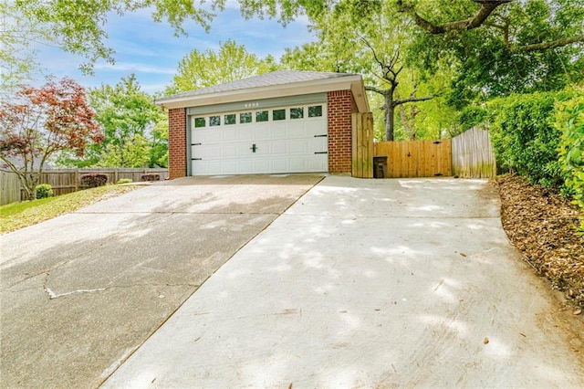 view of garage