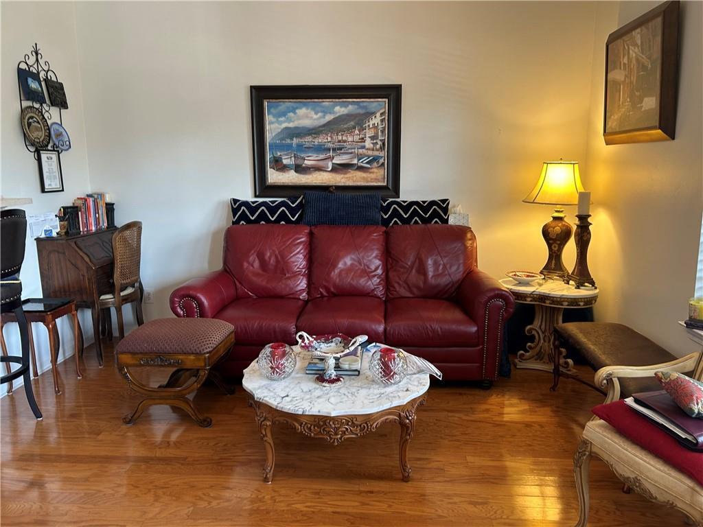 living area featuring wood finished floors