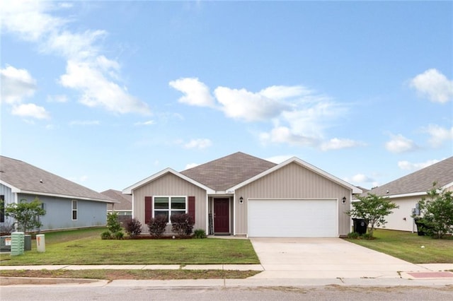 20675 Mercury Dr, Robertsdale, AL 36567 - ranch-style house with an attached garage, concrete driveway, and a front yard