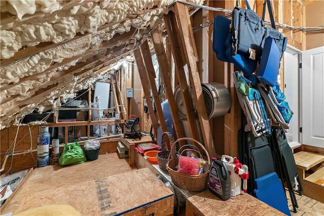 view of unfinished attic