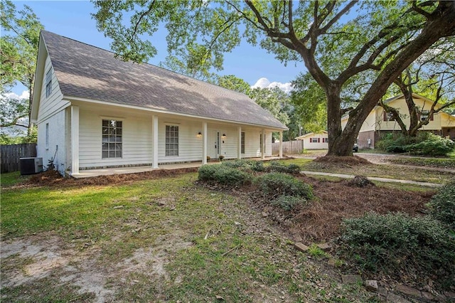 view of front of property with cooling unit