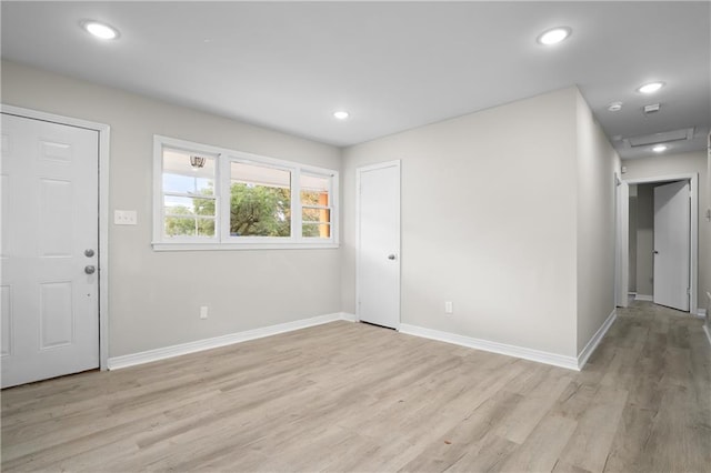 foyer entrance featuring light hardwood / wood-style floors