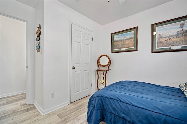 bedroom featuring light hardwood / wood-style flooring