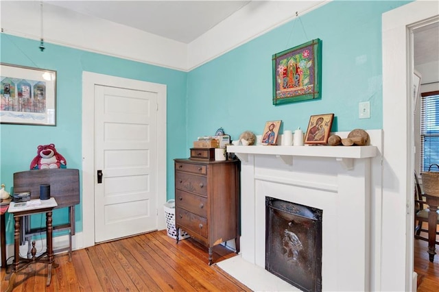 interior space with hardwood / wood-style flooring