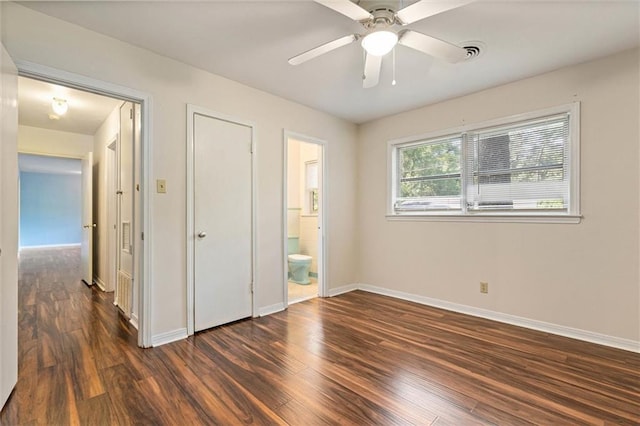 5416 Hilltop Dr N, Mobile, AL 36608 - unfurnished bedroom featuring wood finished floors, ensuite bathroom, and a ceiling fan